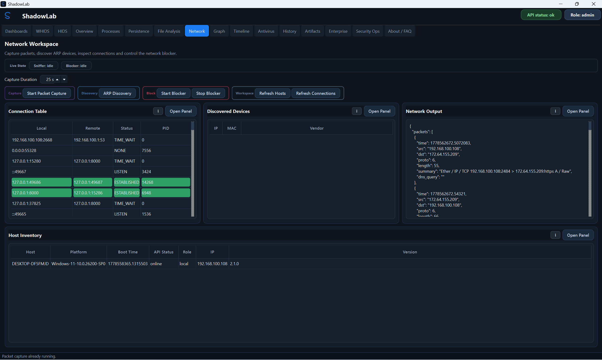 ShadowLab Room 06 / Network: Network telemetry is converted into response context.
